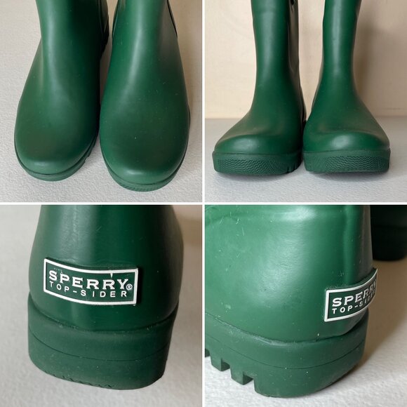 Sperry Top-Sider Nellie Green Waterproof Rubber Rain Boots Size 5 - Picture 7 of 16